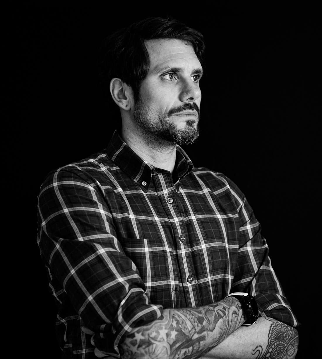 Mark Mitchell, fractional CMO, in a black-and-white portrait